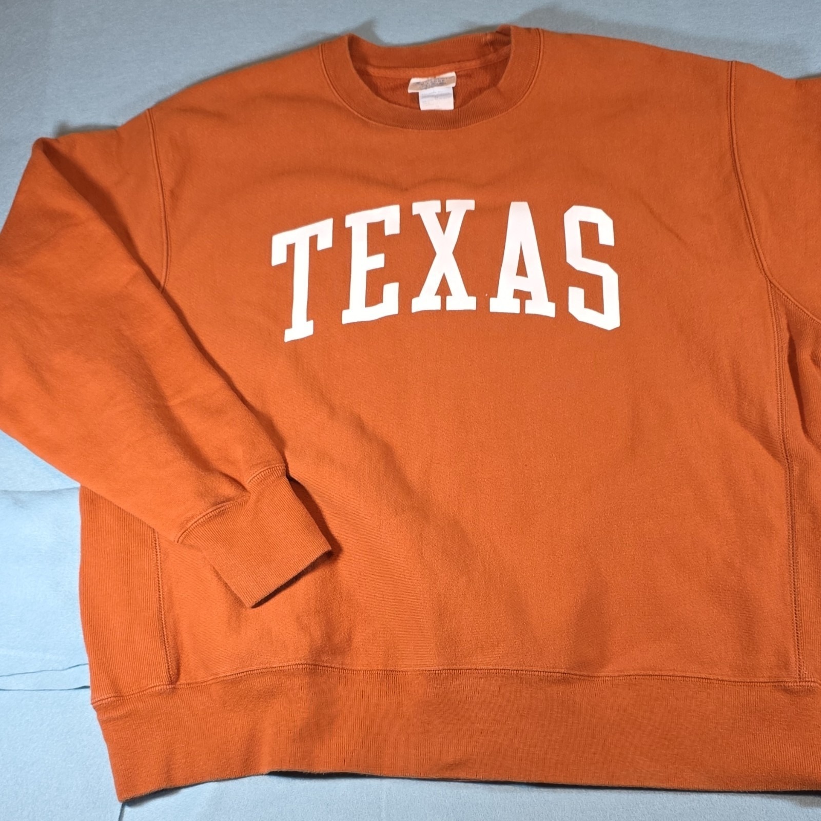 Champion Orange Xl Reverse Weave Pullover Sweatshirt Crew Neck Graphic Print